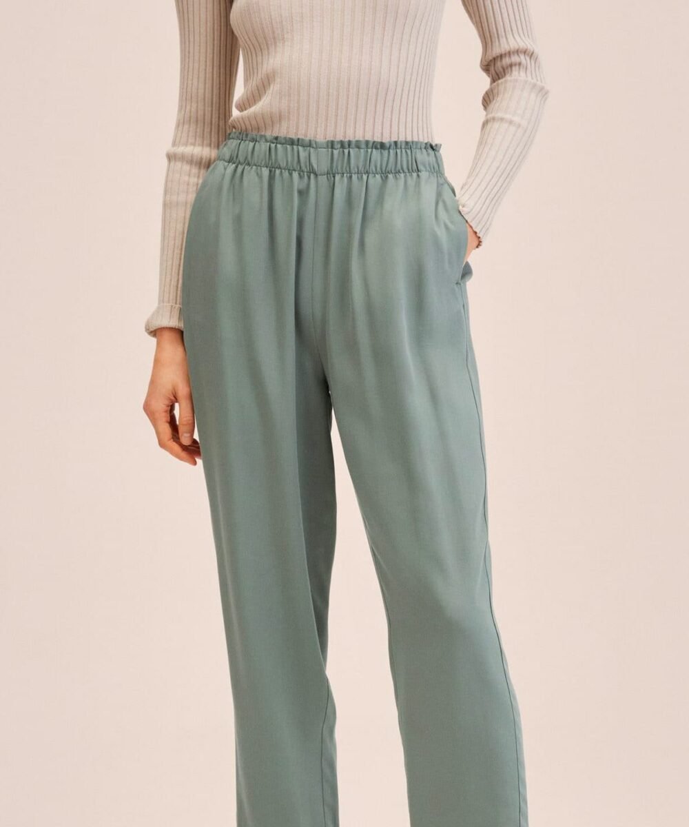 Elastic waist crop trousers - Imagen 2
