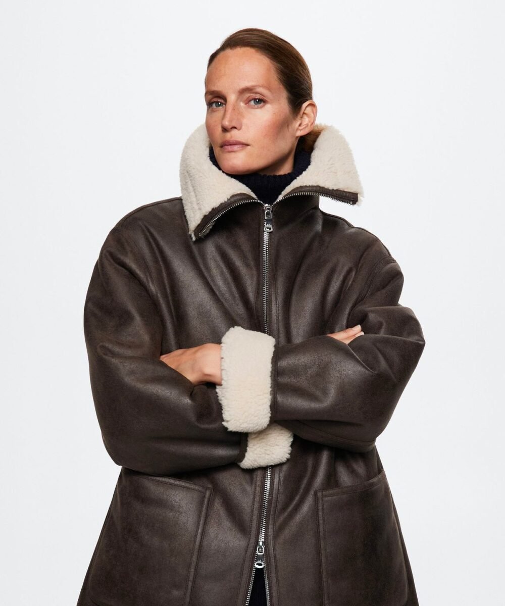Faux shearling lining coat - Imagen 2