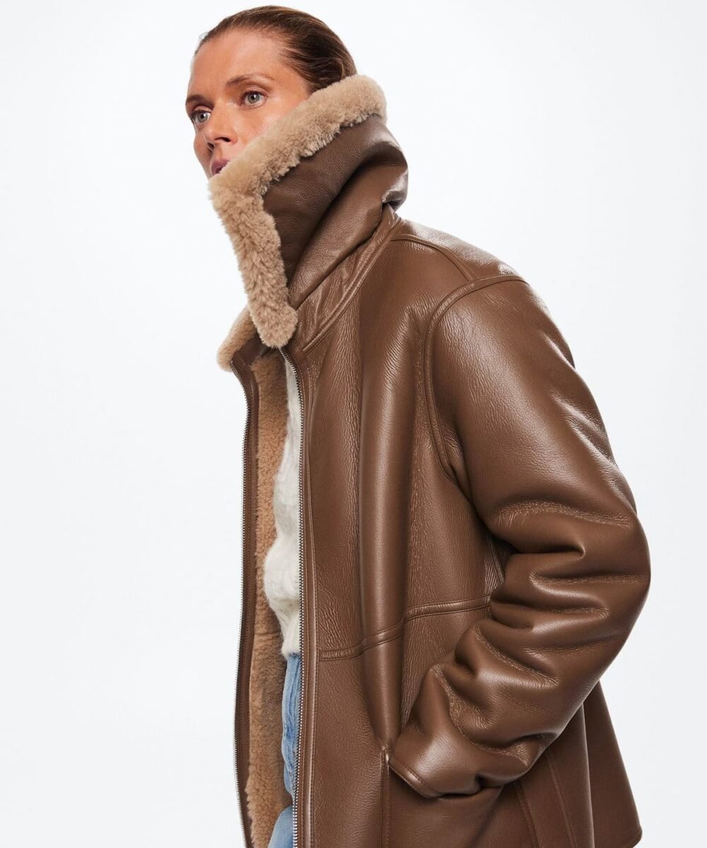 Faux shearling lining coat - Imagen 4