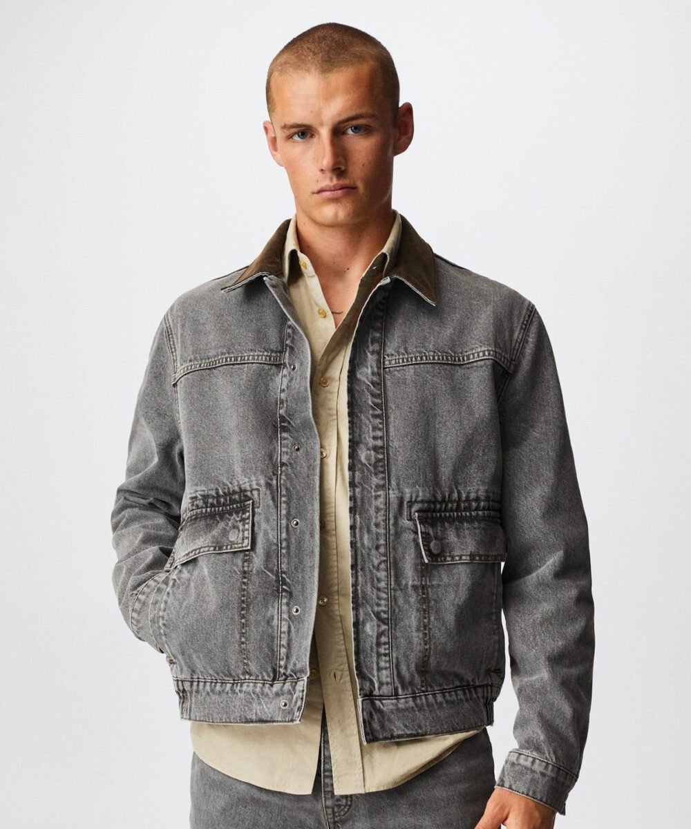 Collar denim jacket - Imagen 2